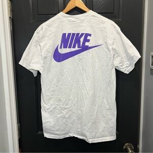 Vintage 90s Nike Silver Tag Sports City U T-Shirt XL White Purple Made in USA